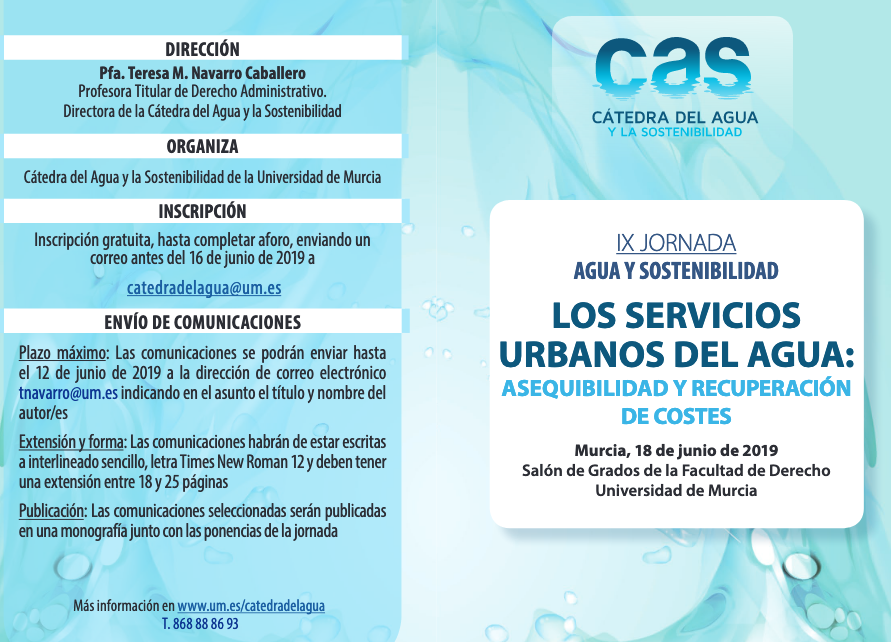 Jornada sobre los servicios urbanos del agua: asequibilidad y recuperación de cortes