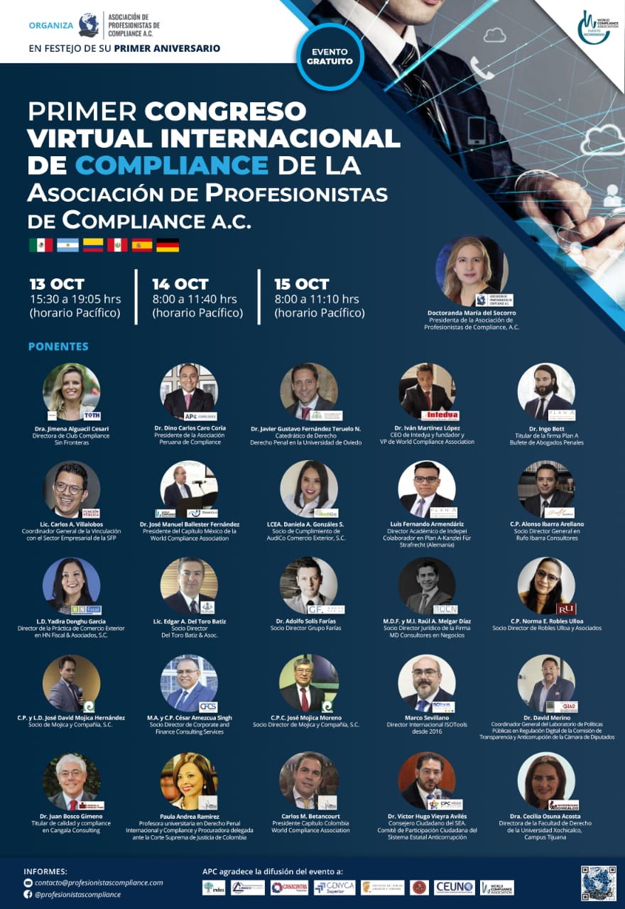 Primer Congreso Virtual Internacional de Compliance de la Asociación de Profesionistas de Compliance A.C