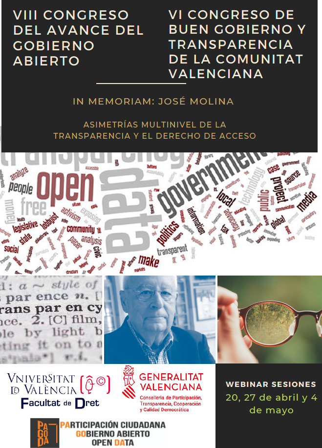 VIII Congreso del avance del Gobierno Abierto. VI Congreso de Buen gobierno y transparencia de la Comunitat Valenciana