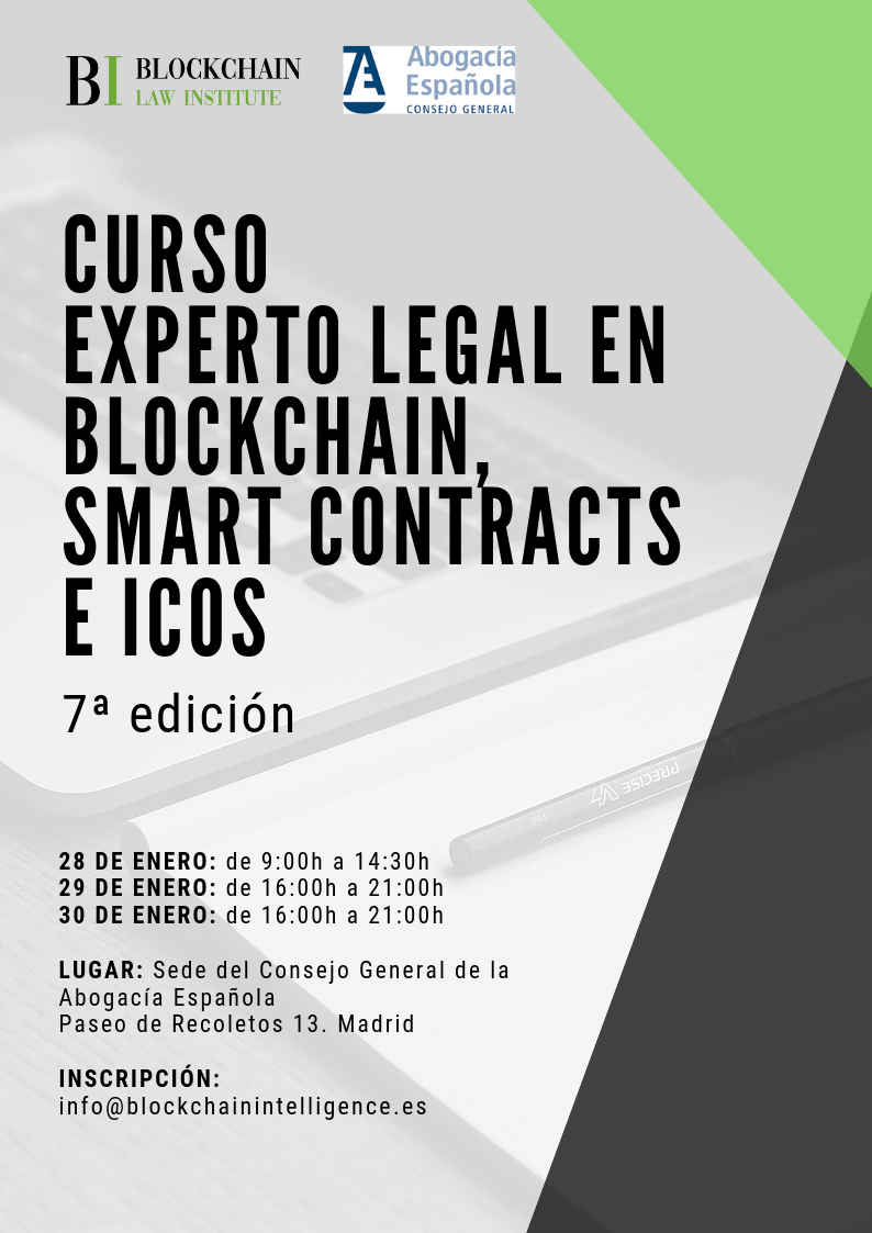 Curso experto legal en Blockchain, Smart contracts e ICOs