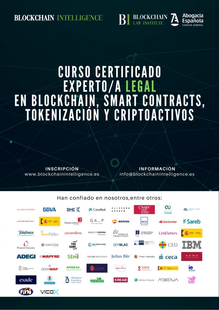 Curso Certificado Experto/a Legal en Blockchain, Smart Contracts, Tokenización y Criptoactivos 19ª edición Presencial Online Interactivo
